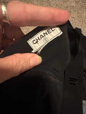 Vintage 80s Chanel Black Silk Pleated Women's Skirt